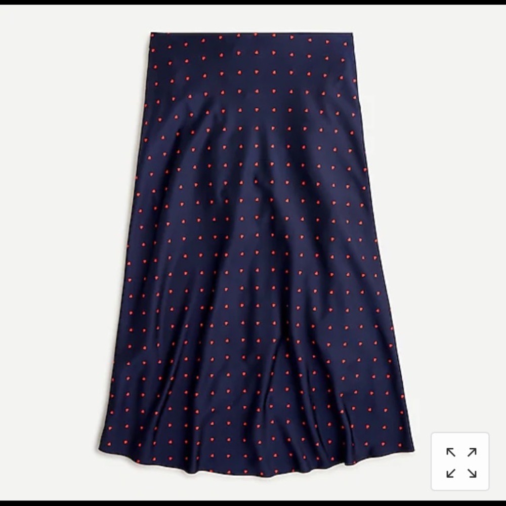 J Crew Pull-on slip skirt in mini hearts